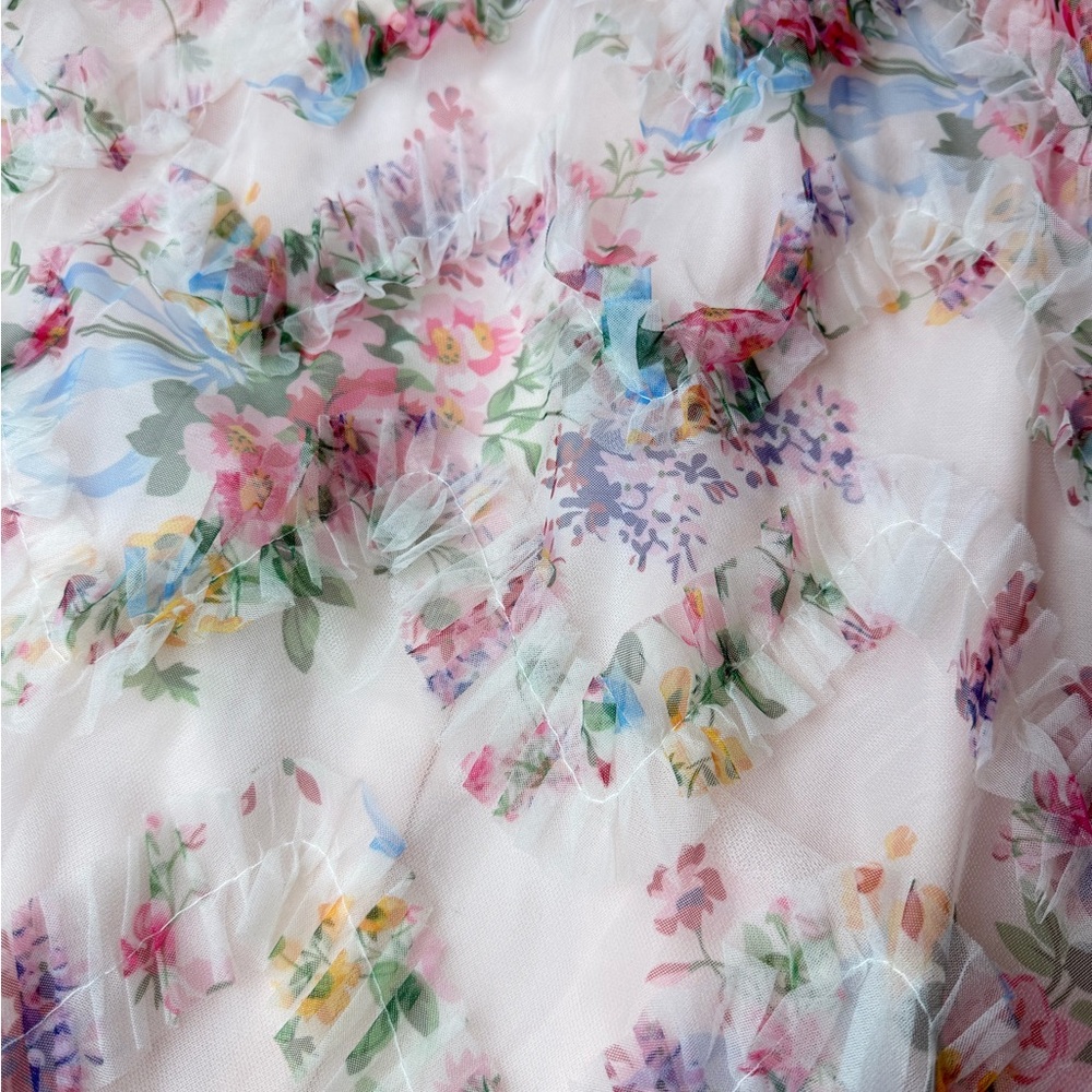 Ivy City Co Florentina Ever Dress maxi tulle cream floral garden party Small - Picture 11 of 11
